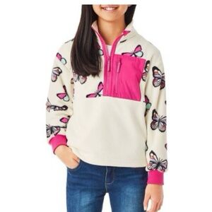 Kids Butterfly Print Fleece Hoodie